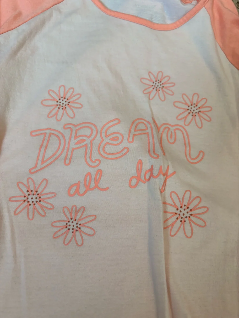 Mix & Match 2/$16 Cat & Jack White and Peach 'Dream All Day' Raglan Pajama Top